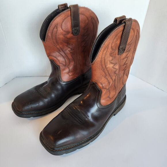 Ariat Boot Mens 10 EE Groundbreaker Steel Toe Work Brown Leather Cowboy 10015191 main image 7